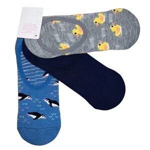 3/$25 🍄 Xhilaration Women One Size Liner Socks Rubber Ducks Penguins 3 Pair NWT